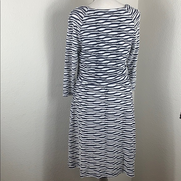 Beige by eci blue/white textured striped dress - Picture 4 of 5